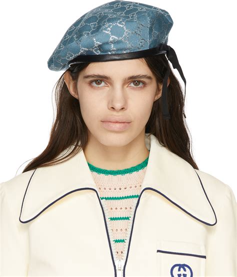 gucci beret blue|gucci beanie women.